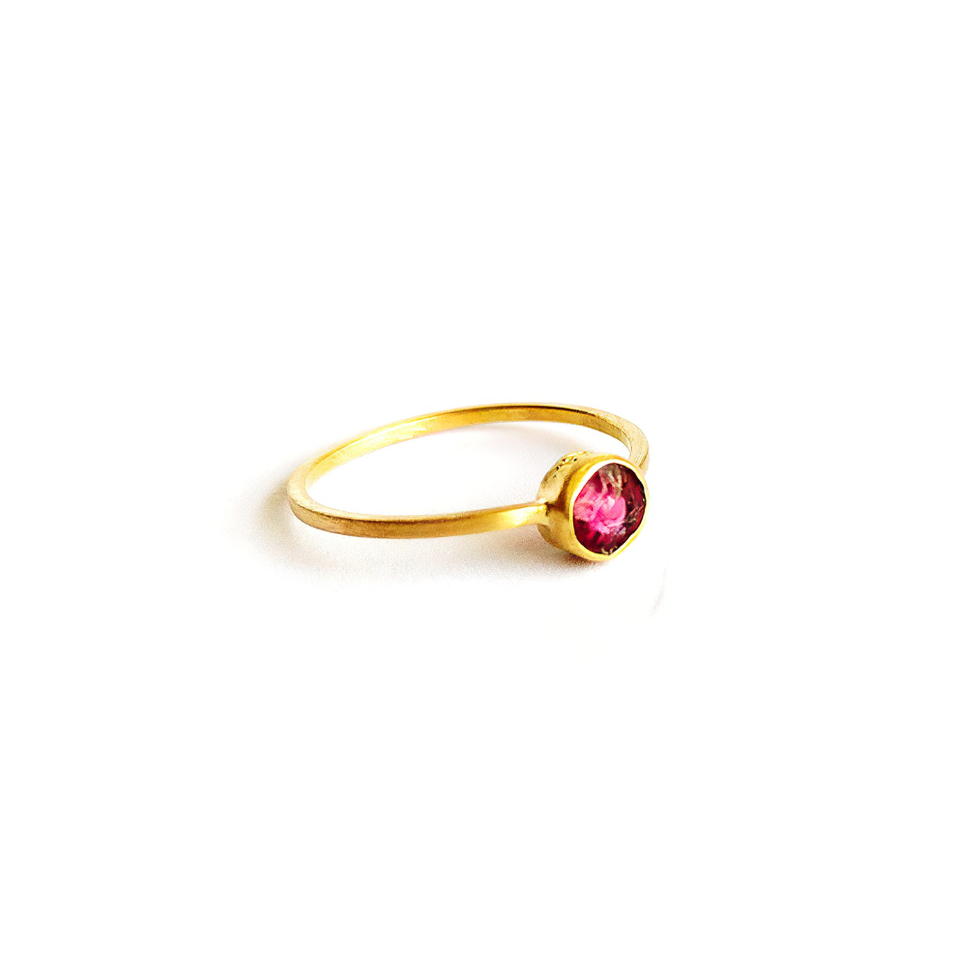18K Tourmaline Intaglio Flower Ring