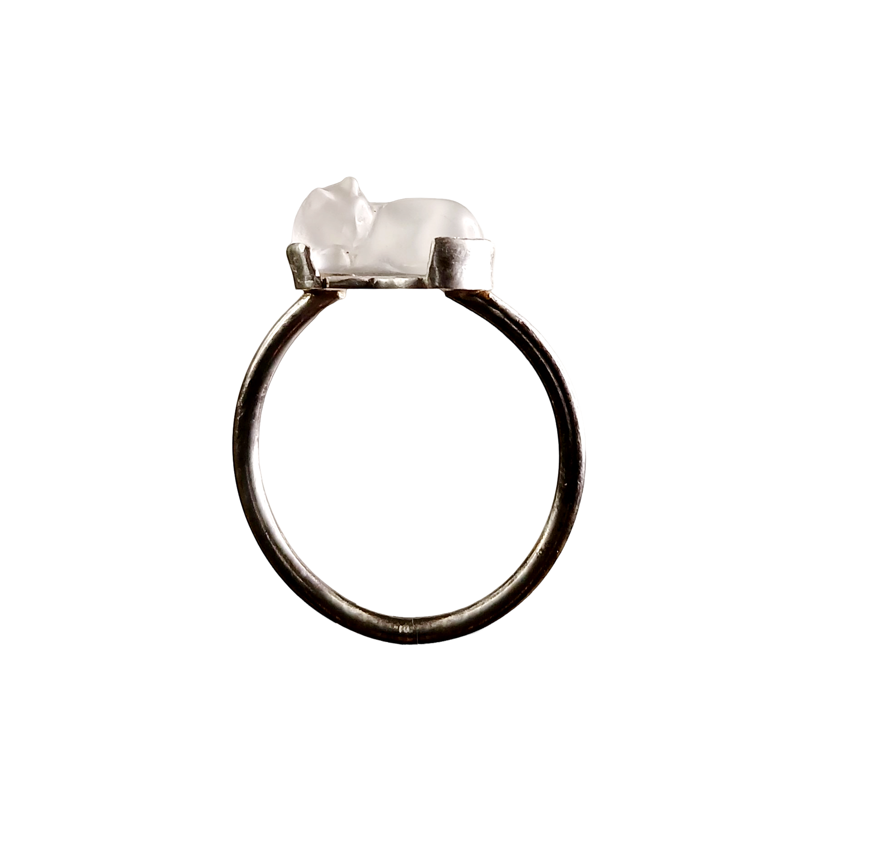 Quartz Cat Intaglio Ring