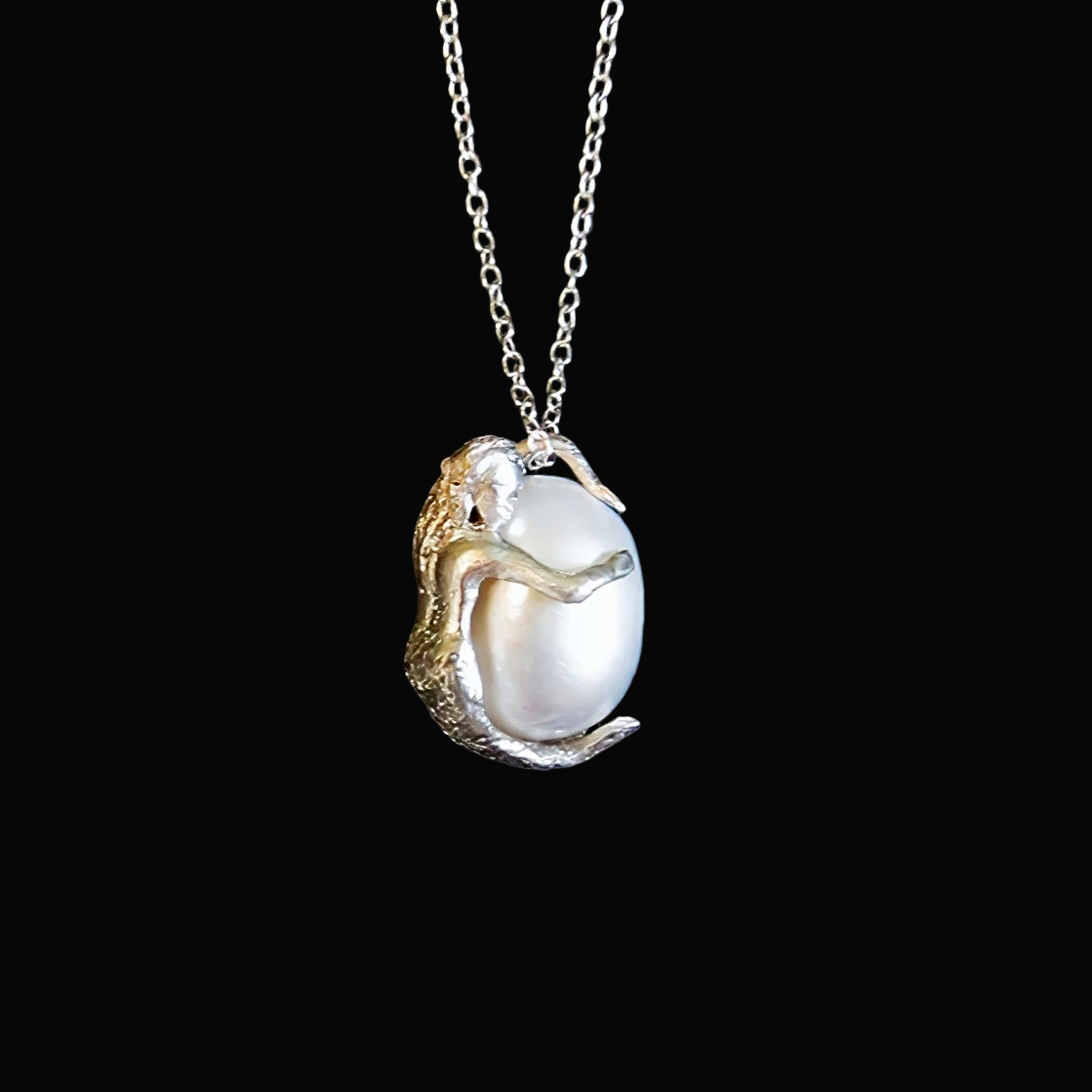 Silver I Love My Pearl Necklace