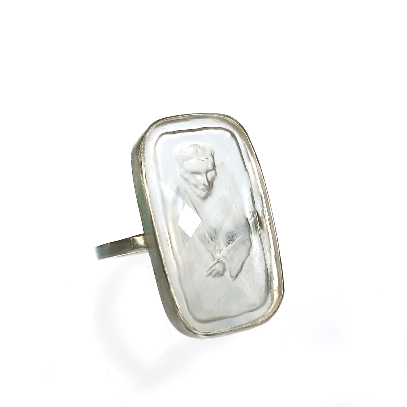Old Lady in the Window Reverse Intaglio Ring