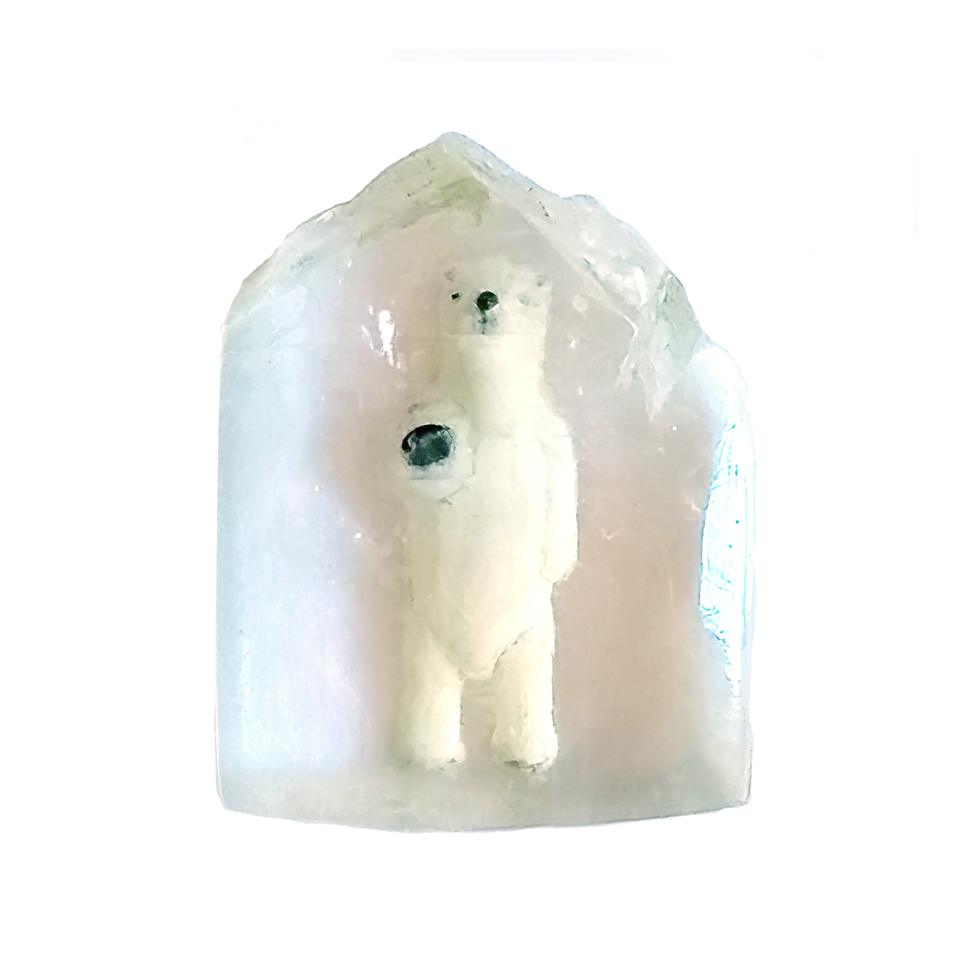 Aquamarine Reverse Intaglio Polar Bear